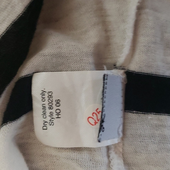 J. Crew sheer striped 3/4 sleeved scoop‎ neck black white - Picture 8 of 8